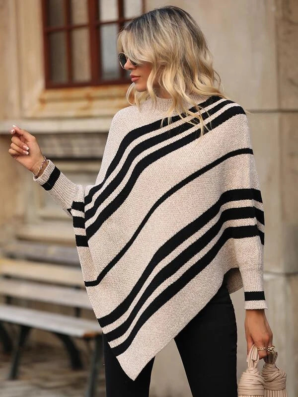 Casual asymmetrische trui - poncho stijl