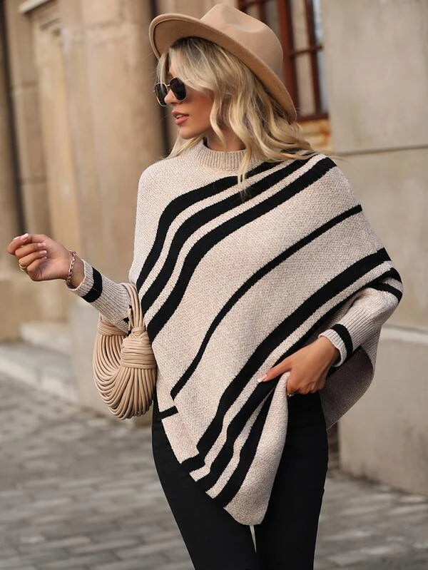 Casual asymmetrische trui - poncho stijl