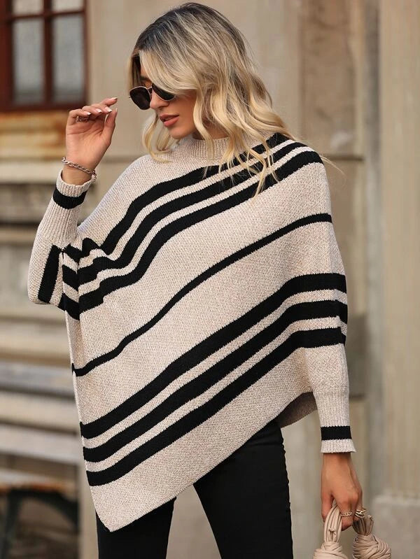 Casual asymmetrische trui - poncho stijl