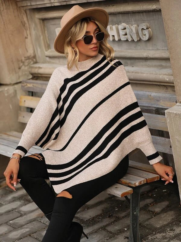 Casual asymmetrische trui - poncho stijl