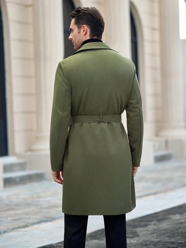 Plunora - Olivegroene Lange Trenchcoat