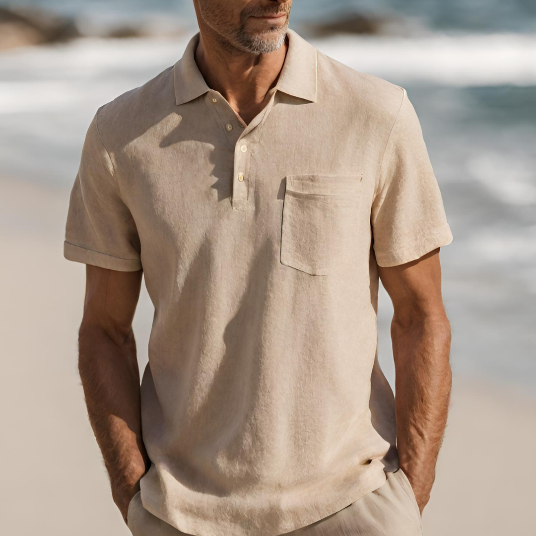 Plunora - Luxe Linnen Poloshirt - Plunora