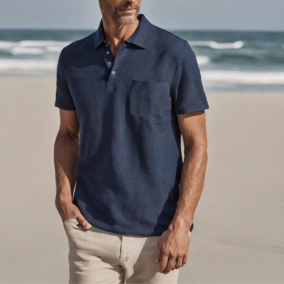 Plunora - Luxe Linnen Poloshirt - Plunora