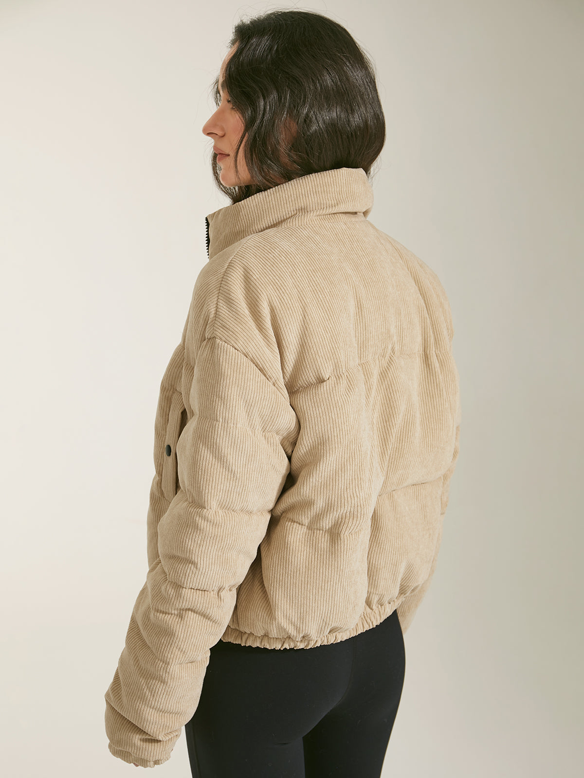 Plunora - Cropped Funnel Neck Puffer Jacket