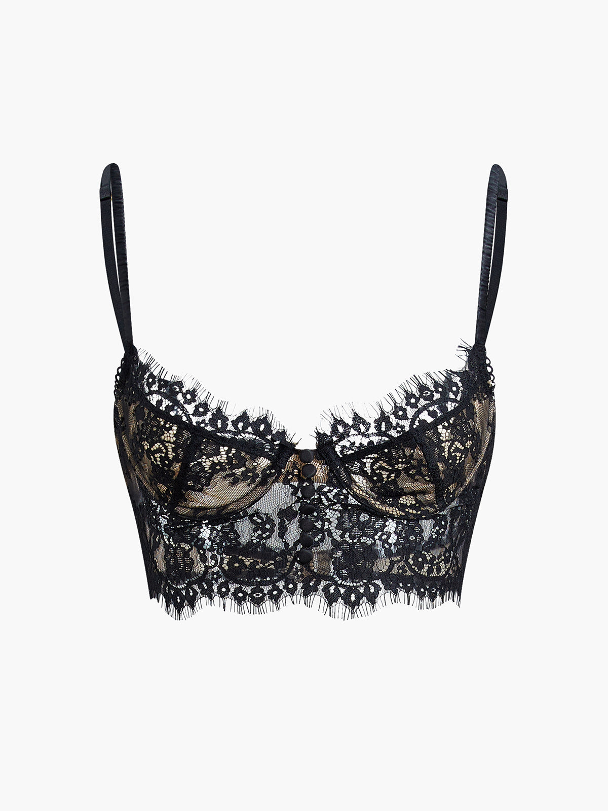 Plunora - Dubbele Haak Kant Korte Bustier Top Details