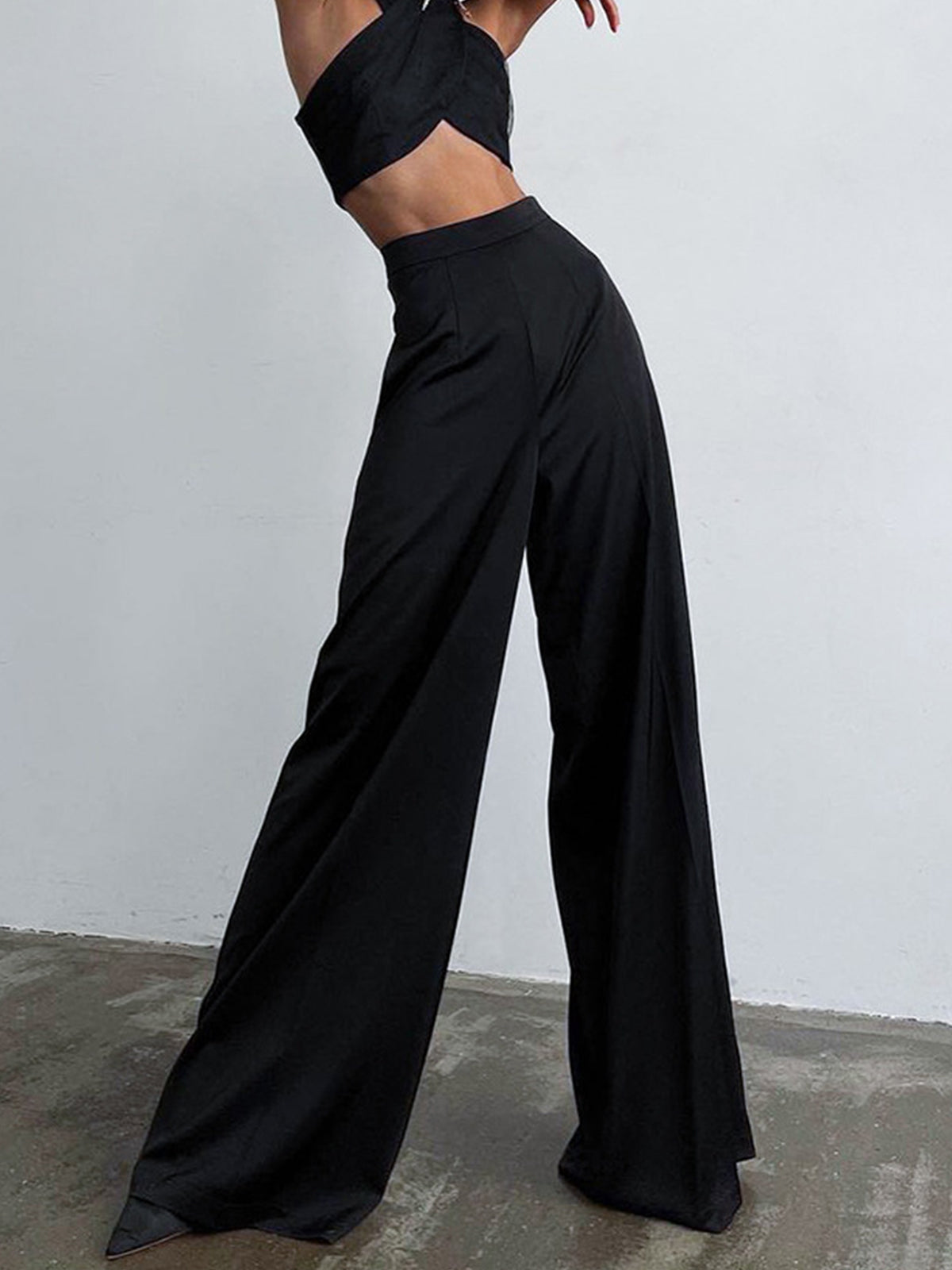 Plunora - Oversized Satijnen Wide Leg Dress Broek