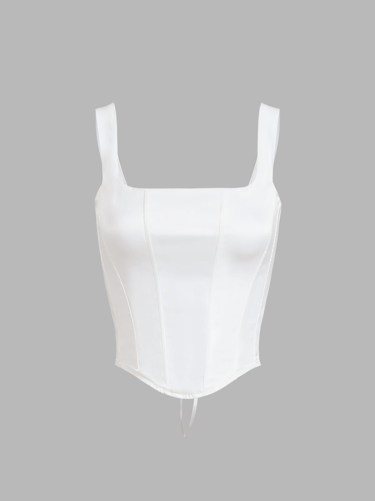 Plunora - Ivory Glow Tied Crop Corset Top