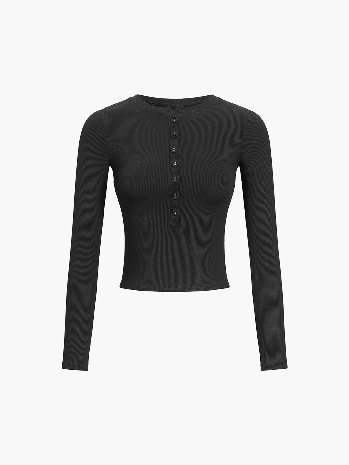 Plunora - Button Down Lange Mouw Crop Shirt