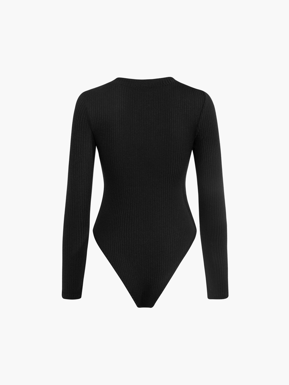 Plunora - Button Down Ribbed Bodysuit met Lange Mouwen