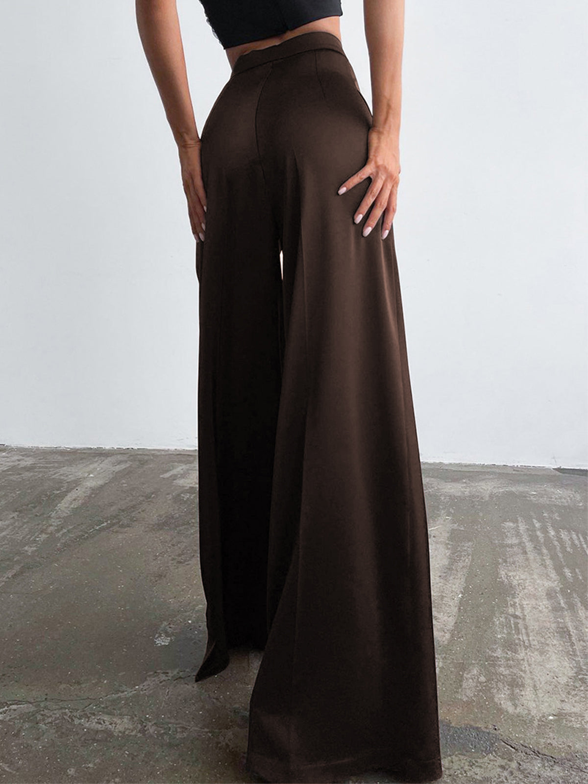 Plunora - Oversized Satijnen Wide Leg Dress Broek