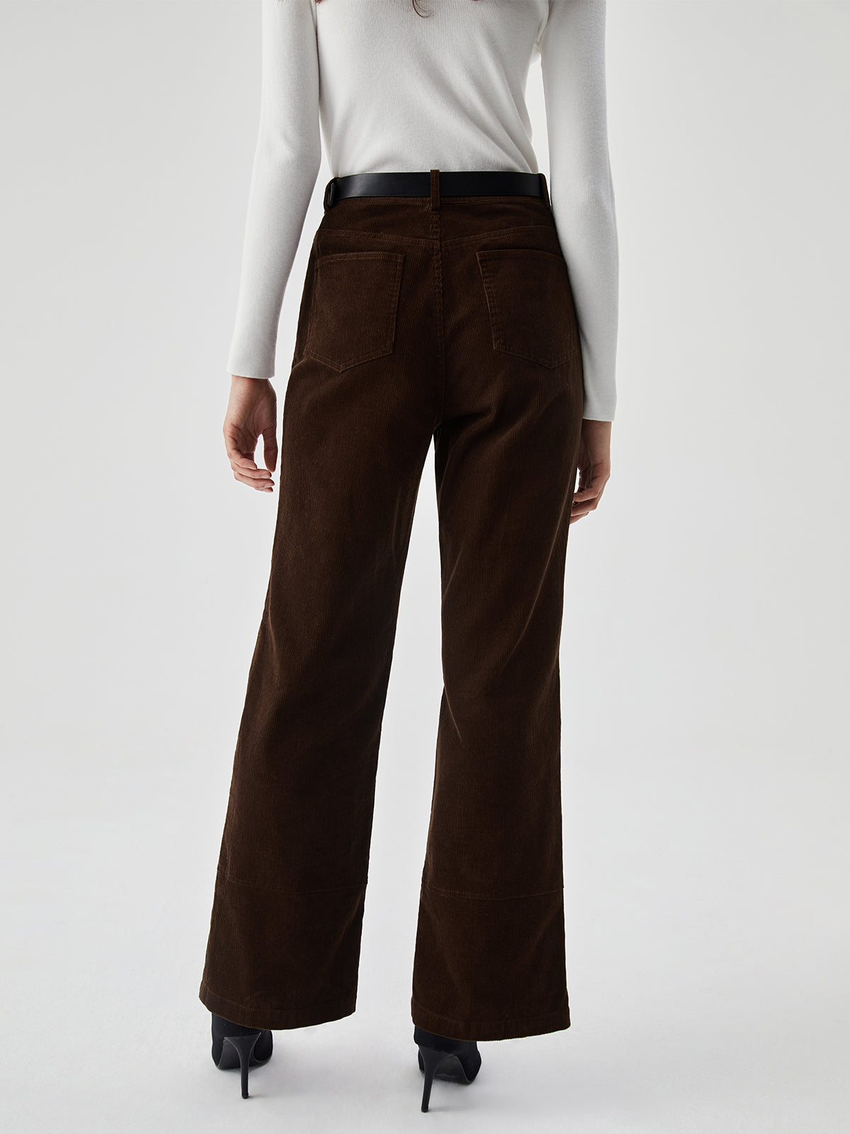 Plunora - Corduroy Wide Leg Broek met Zakken