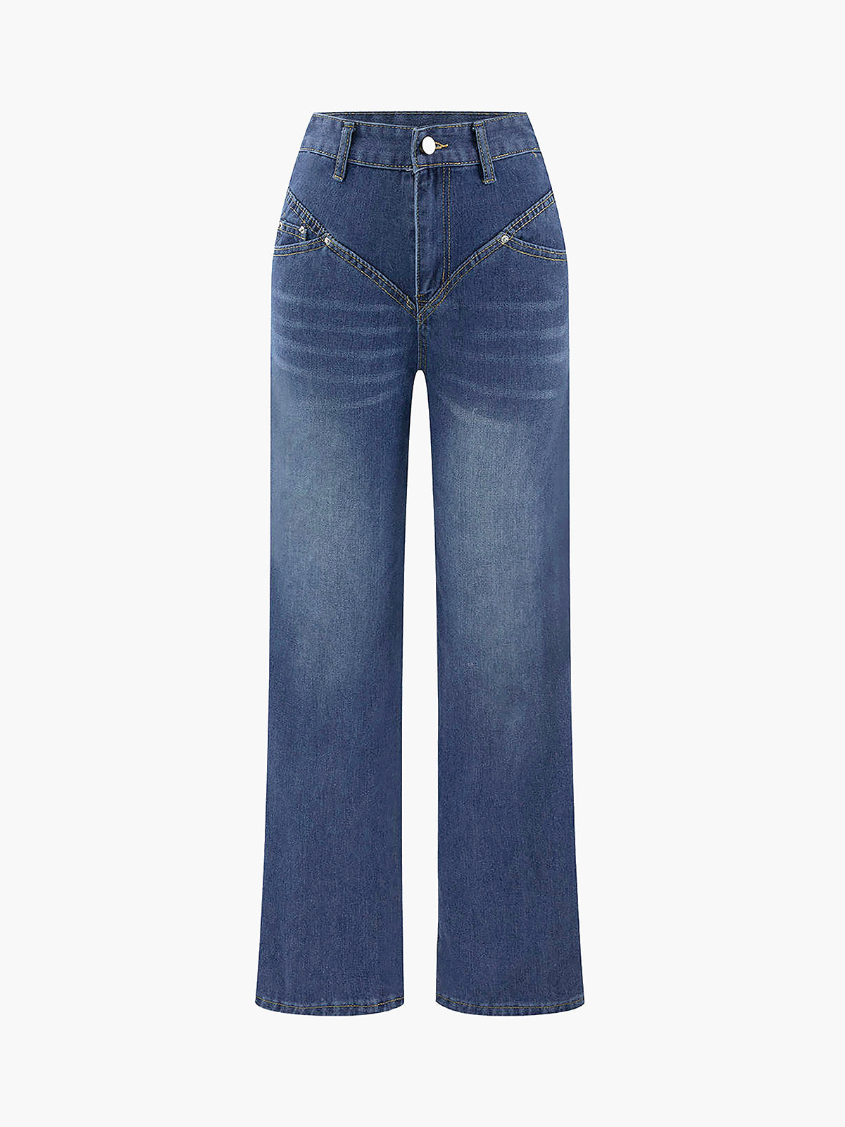 Plunora - Vintage Wash Denim Rechte Jeans