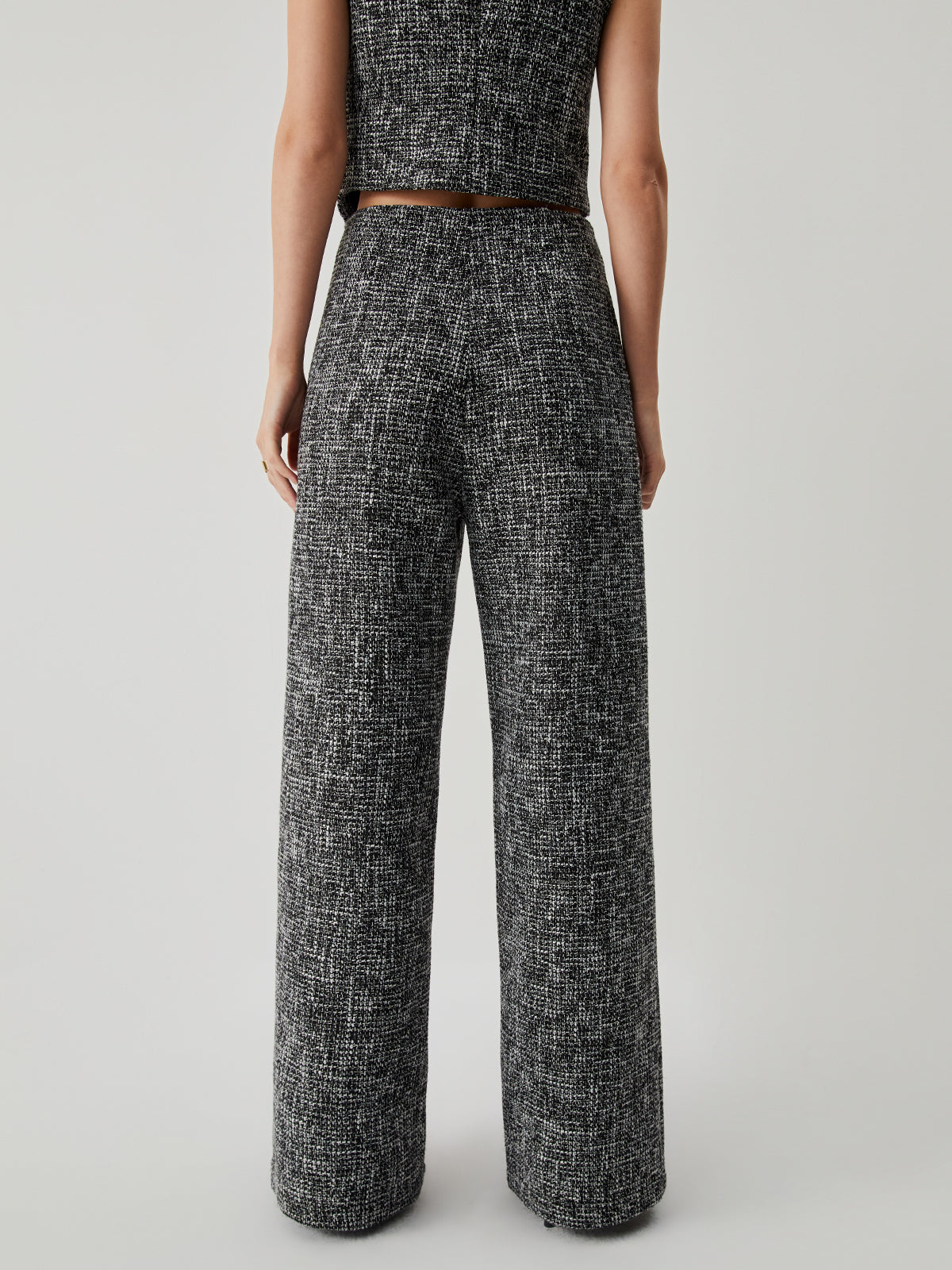 Plunora - Old Money Tweed Rechte Broek met Zakken