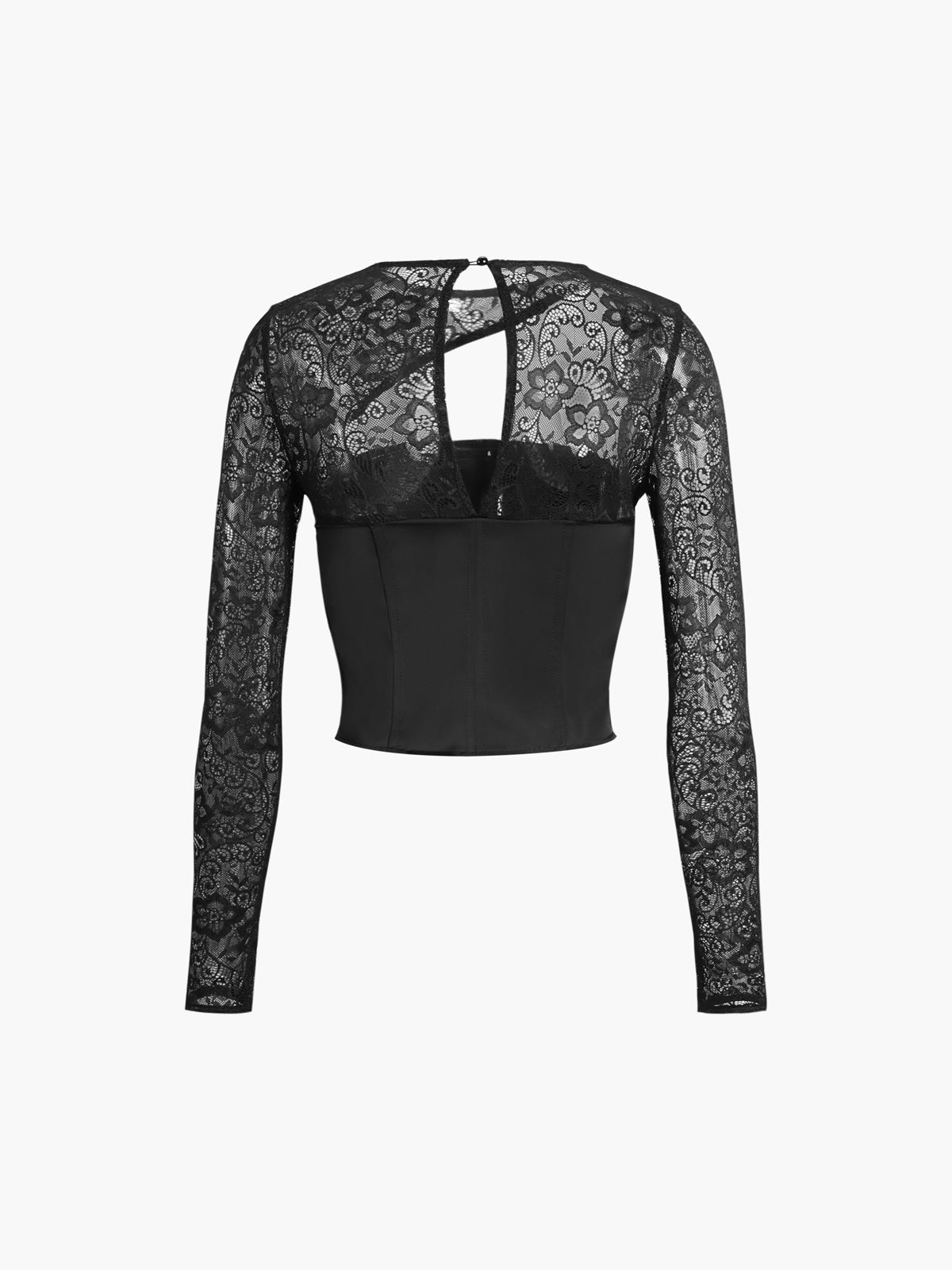 Plunora - Crop Blouse met Lange Kantmouwen