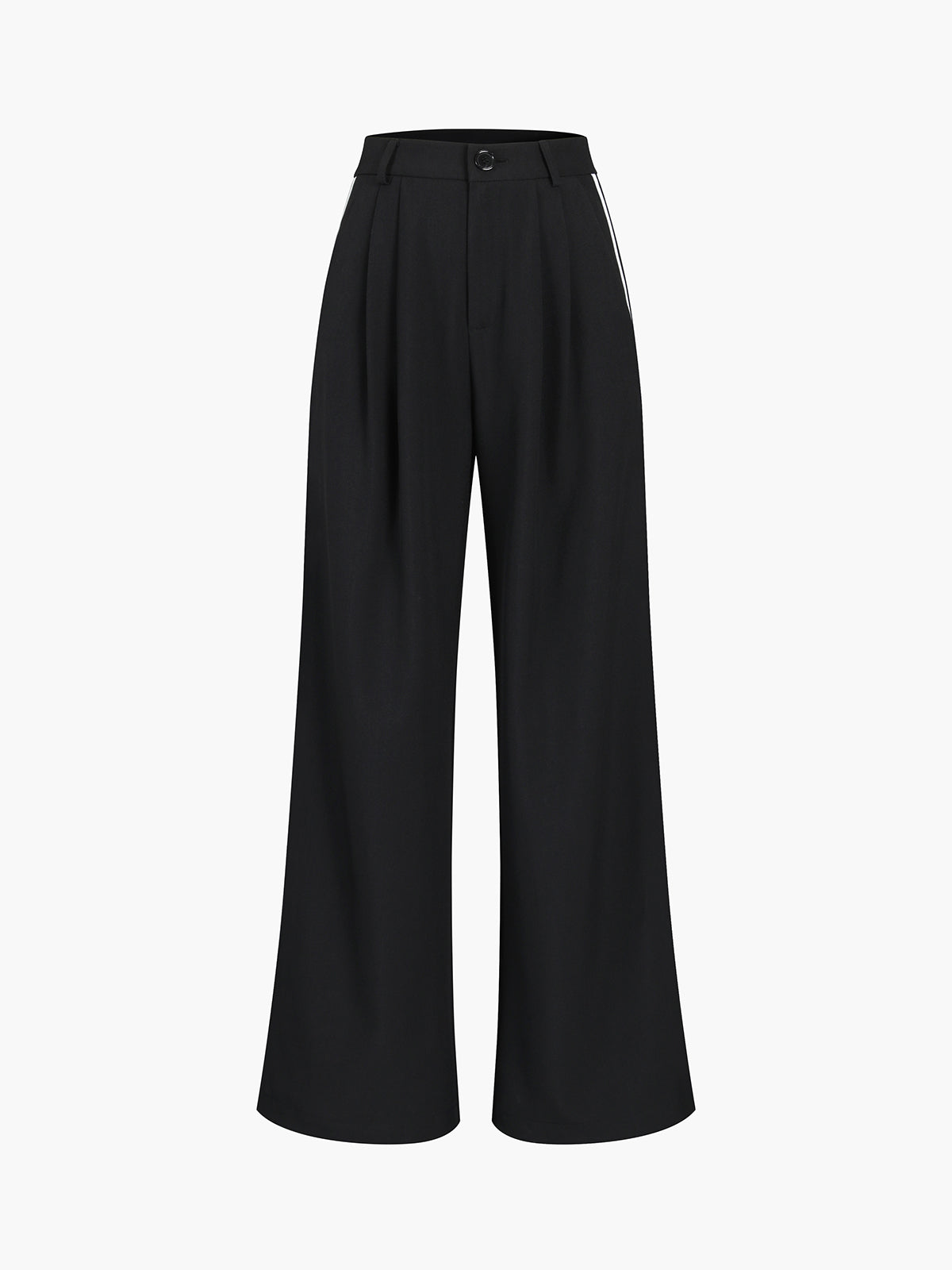 Plunora - Wide Leg Broek met Zijstrepen