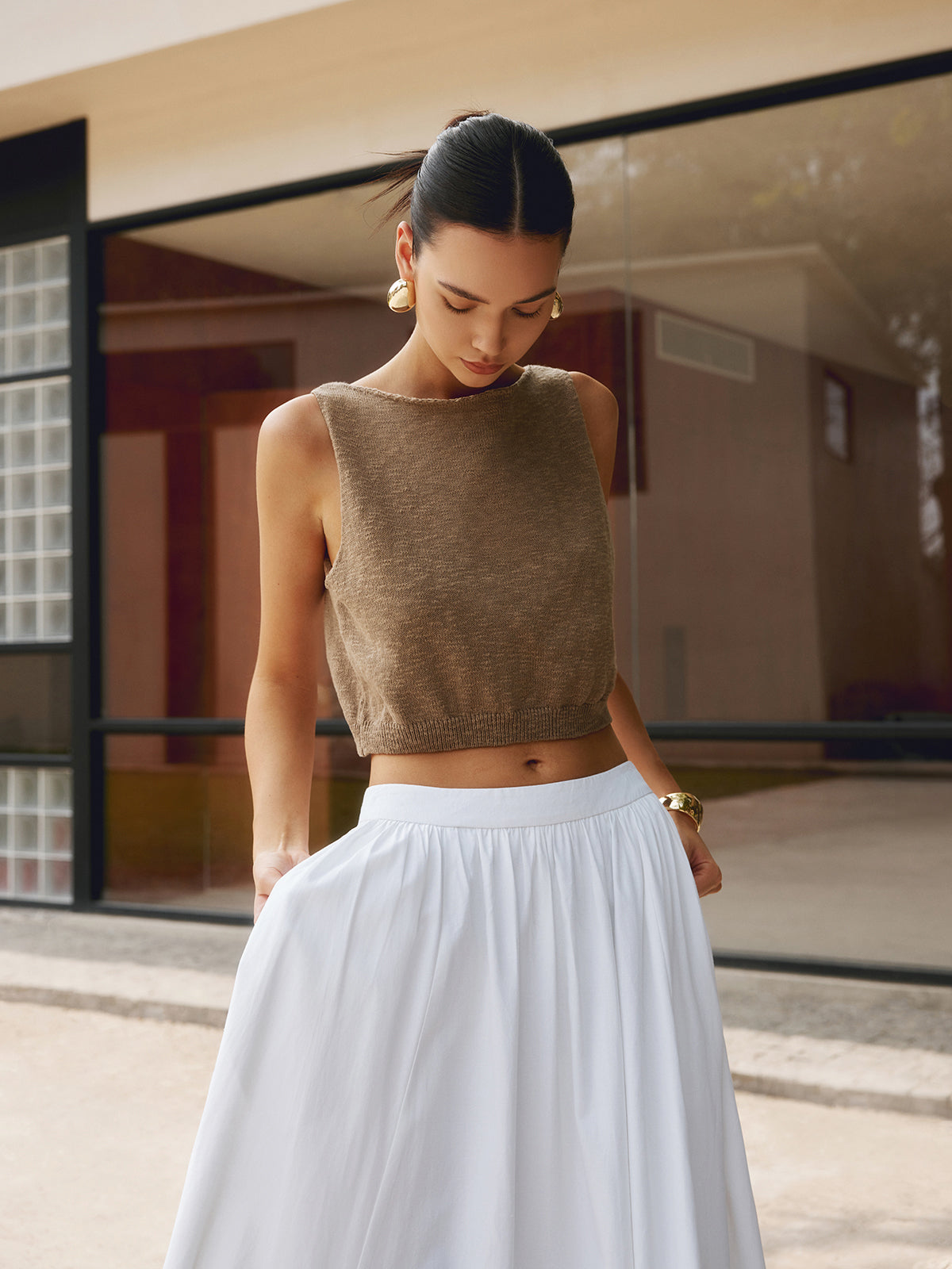 Plunora - Katoenmix Crop Top