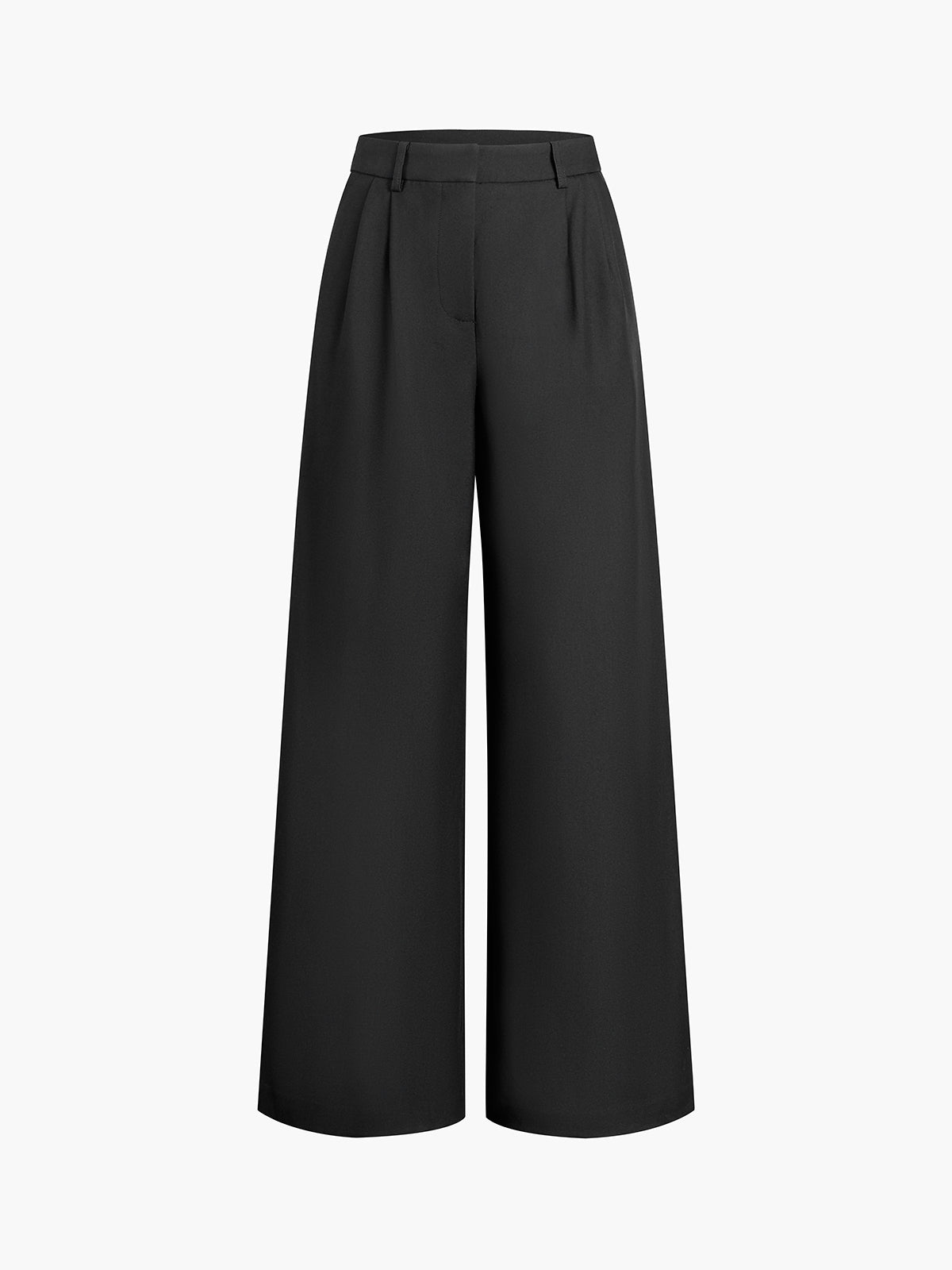 Plunora - Effen Wide Leg Broek Zonder Riem