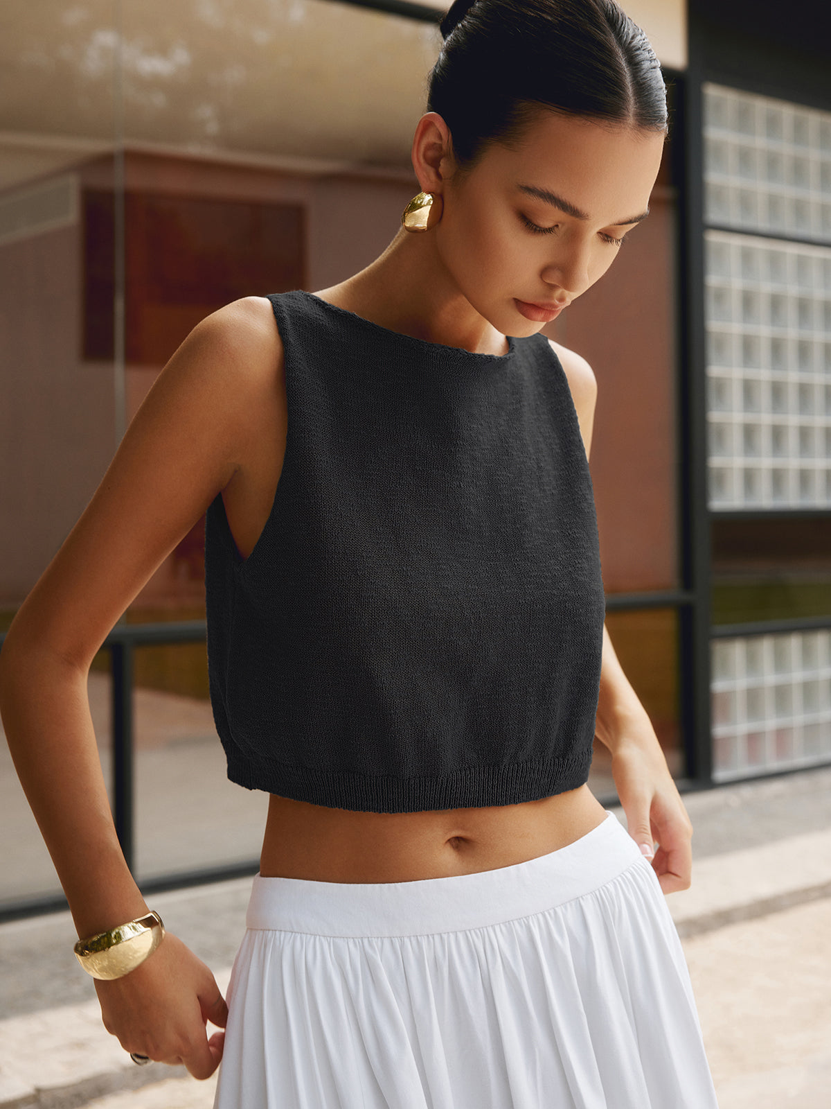 Plunora - Katoenmix Crop Top