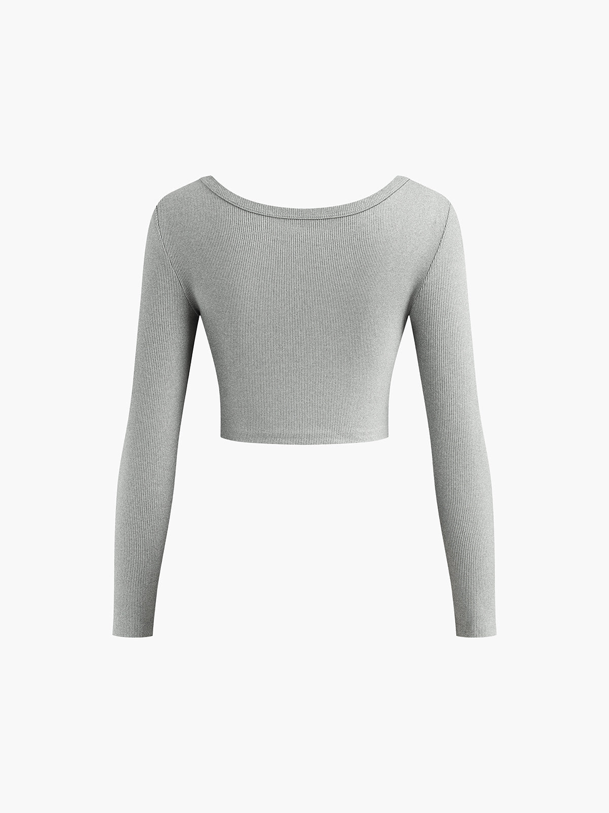 Plunora - Slim Fit Crop Top met Lange Mouwen