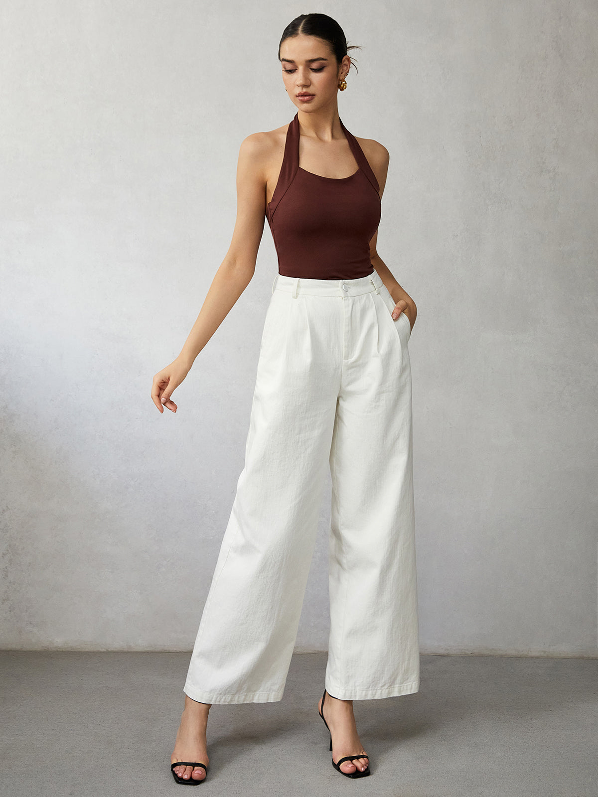 Plunora - Hoge Taille Wide Leg Jeans