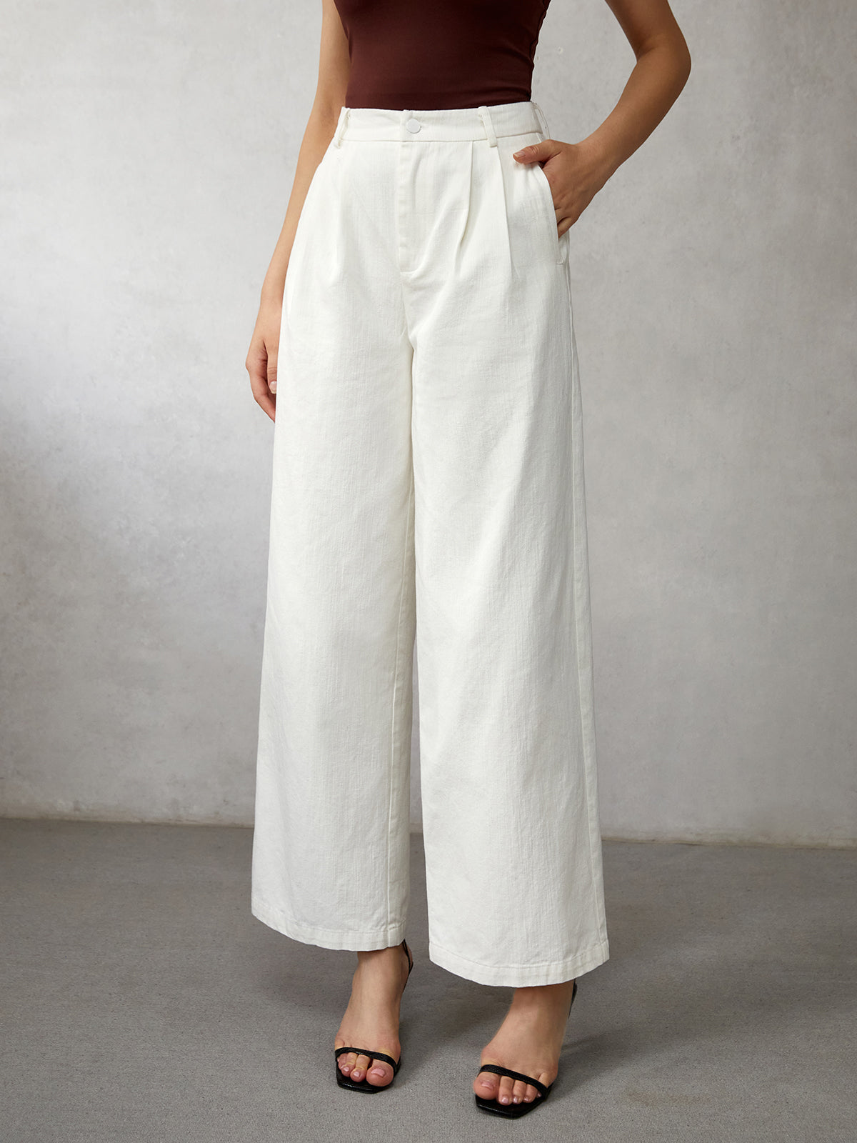 Plunora - Hoge Taille Wide Leg Jeans