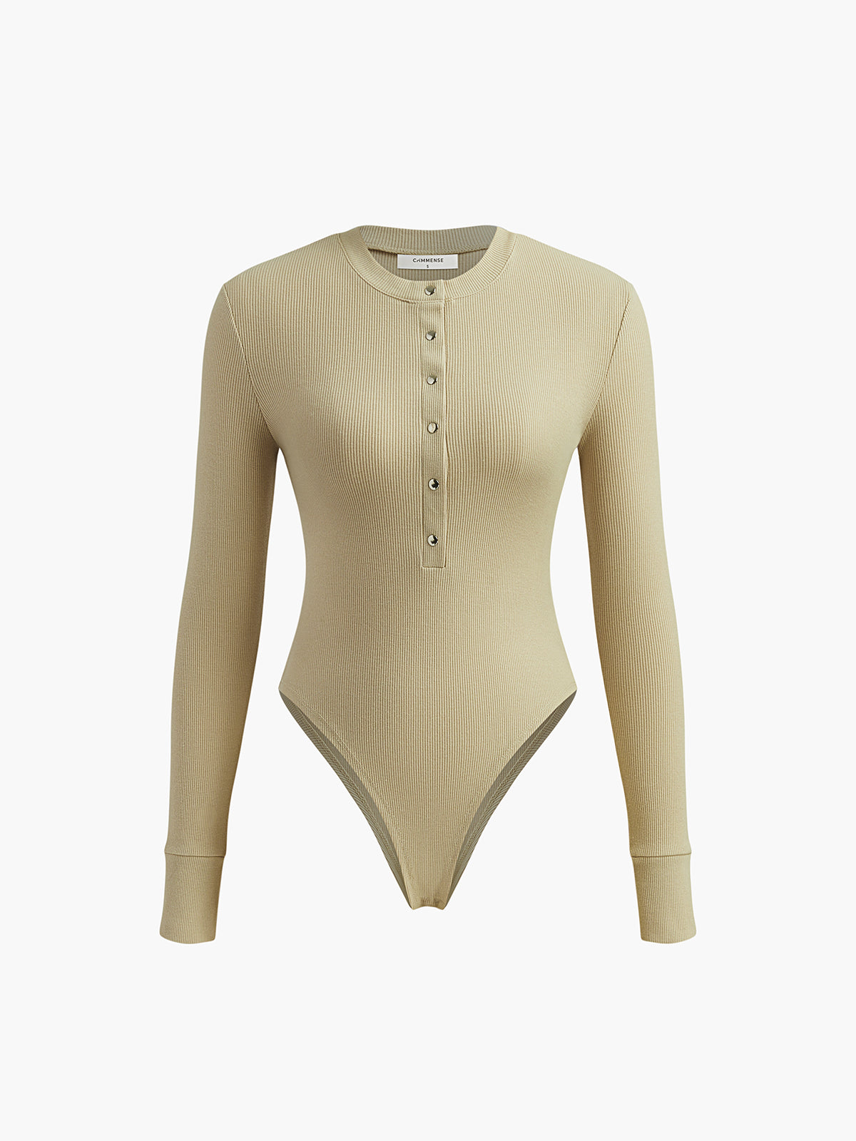 Plunora - Geribde Bodysuit met Knoopsluiting