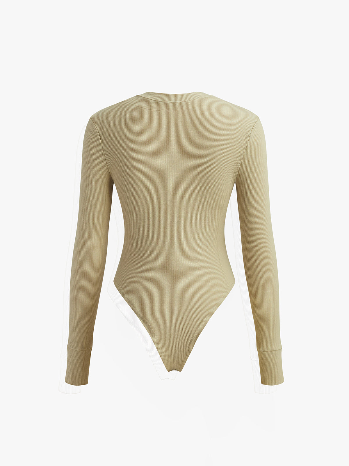 Plunora - Geribde Bodysuit met Knoopsluiting