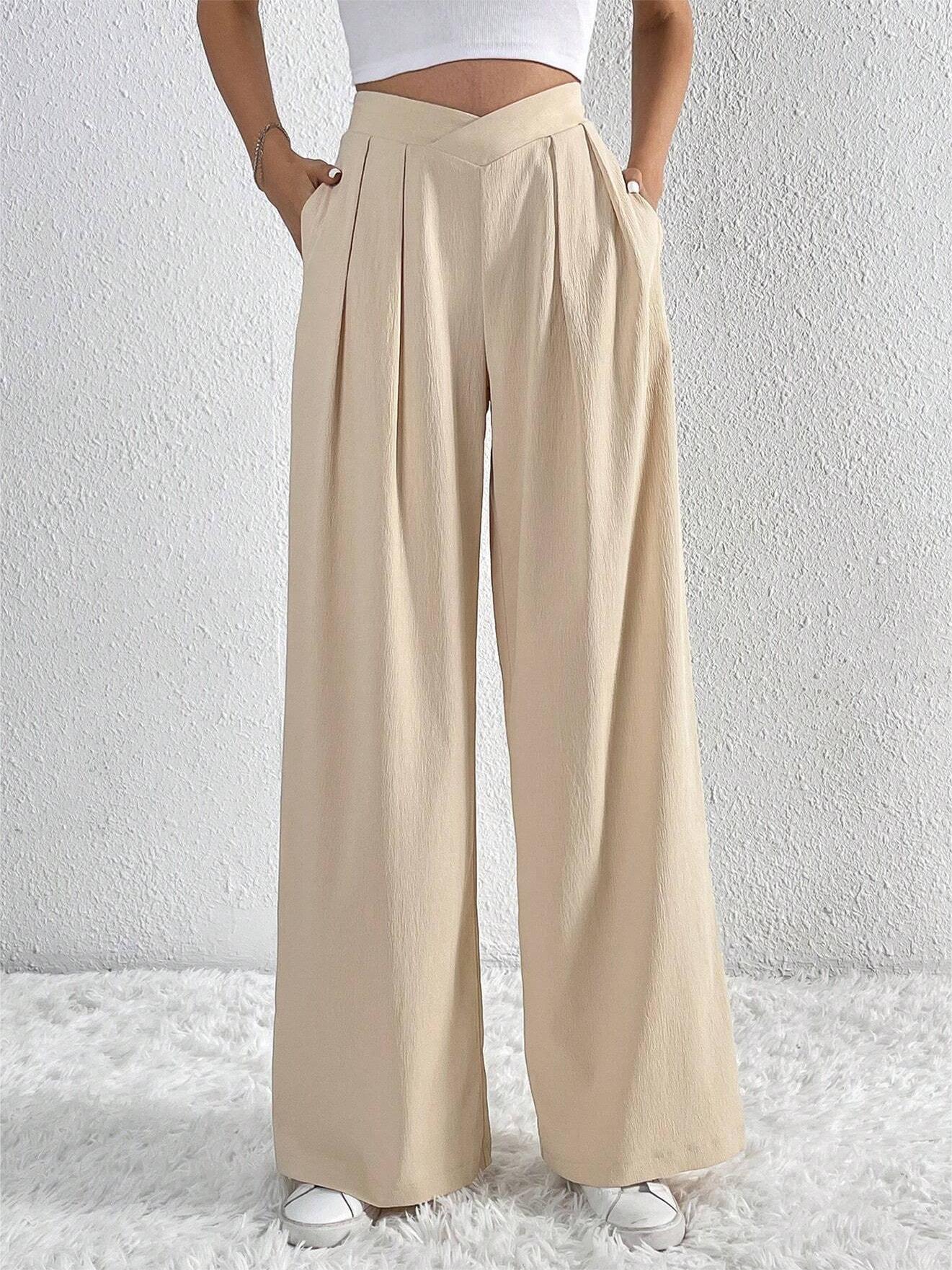 Plunora - Casual Geplooide Wide Leg Broek