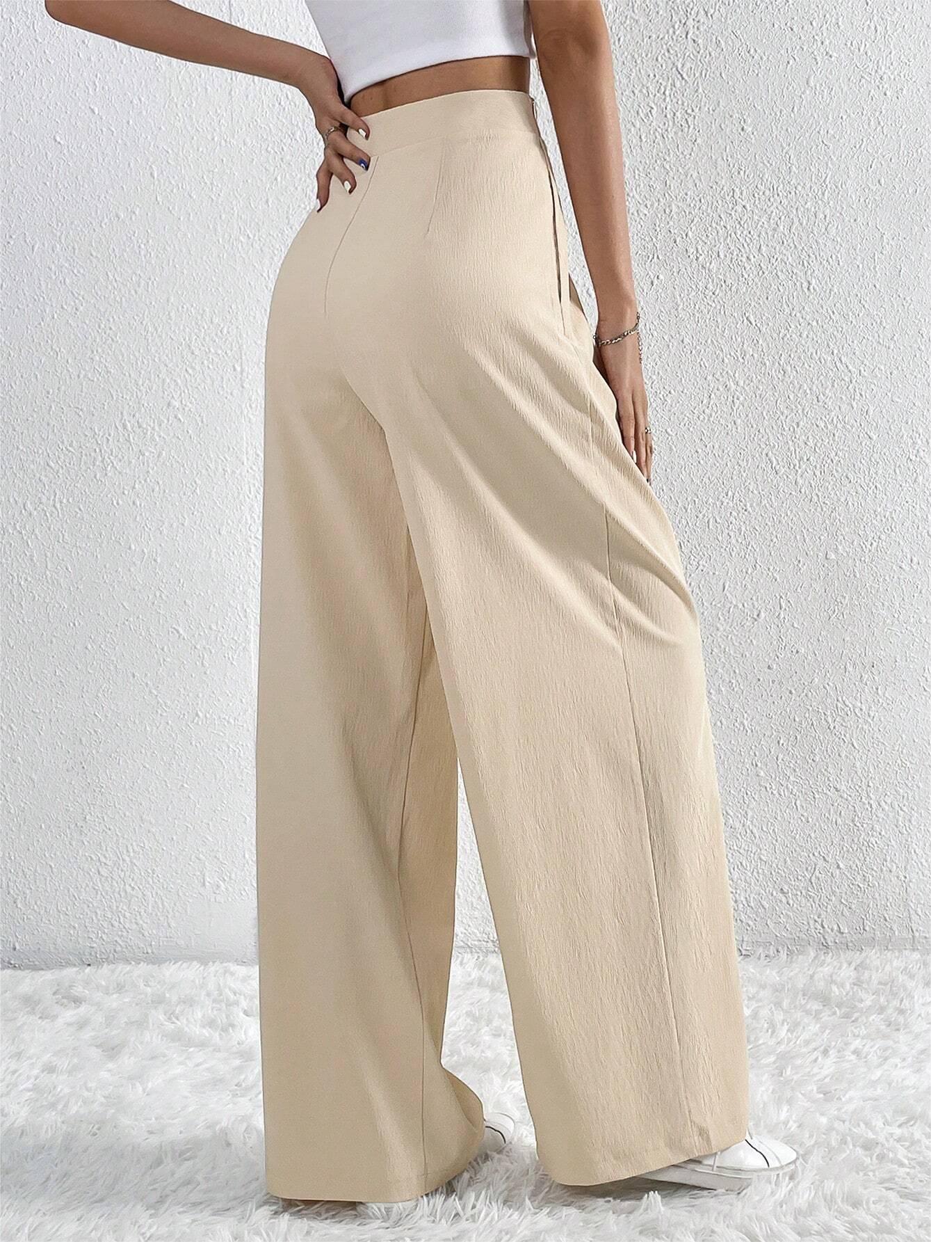 Plunora - Casual Geplooide Wide Leg Broek