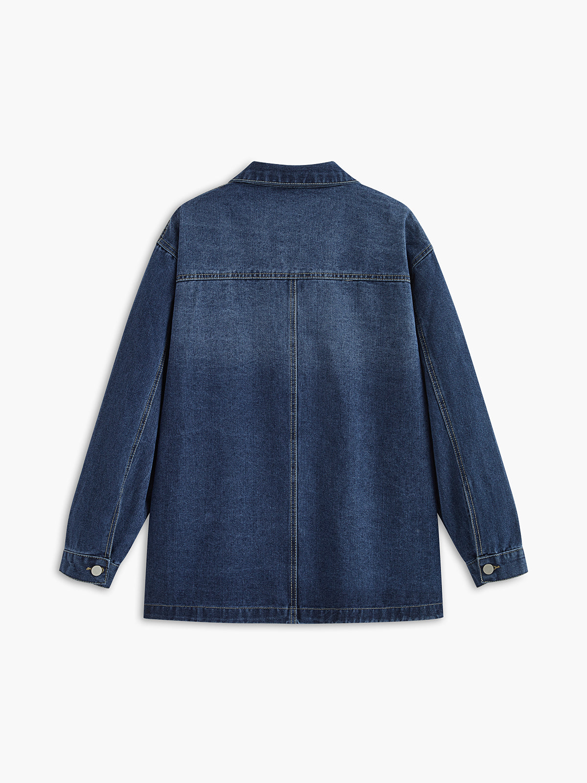 Plunora - Casual Denim Jas Met Revers En Knoopsluiting