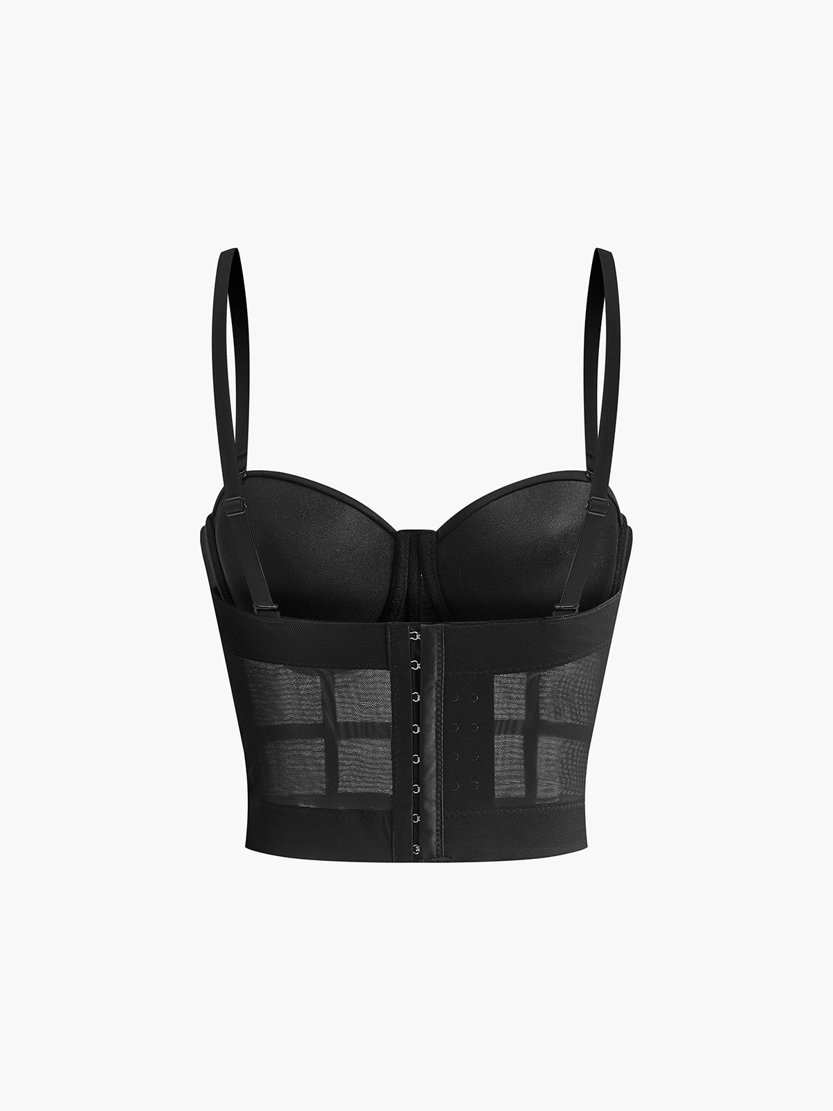 Plunora - Mesh Corset With Metal Chain