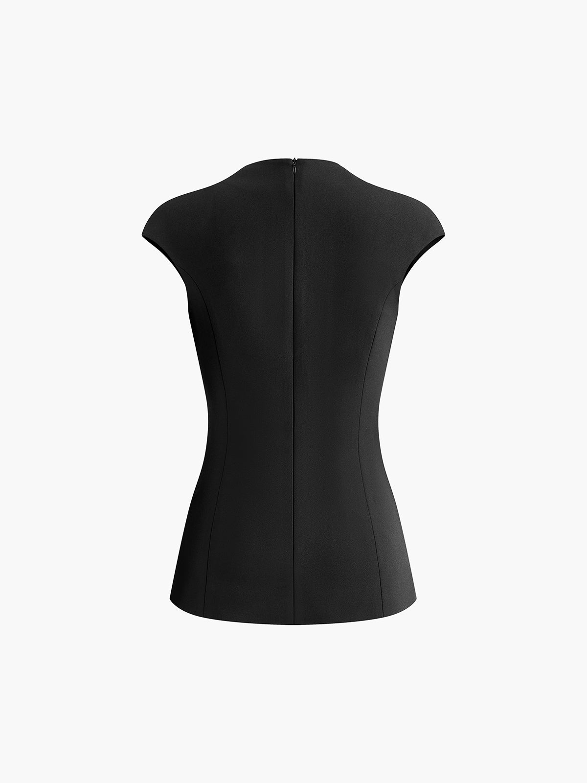 Plunora - Minimalist Piping Corset Zipper Blouse