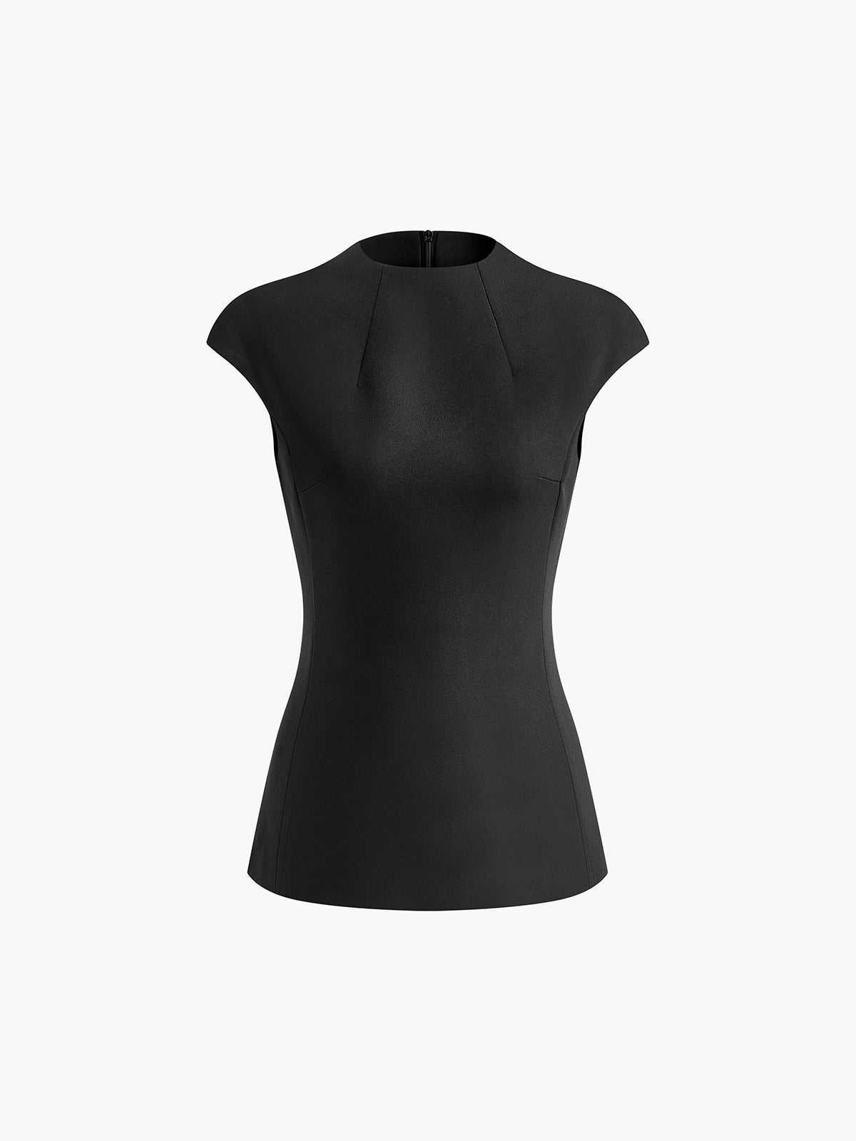 Plunora - Minimalist Piping Corset Zipper Blouse