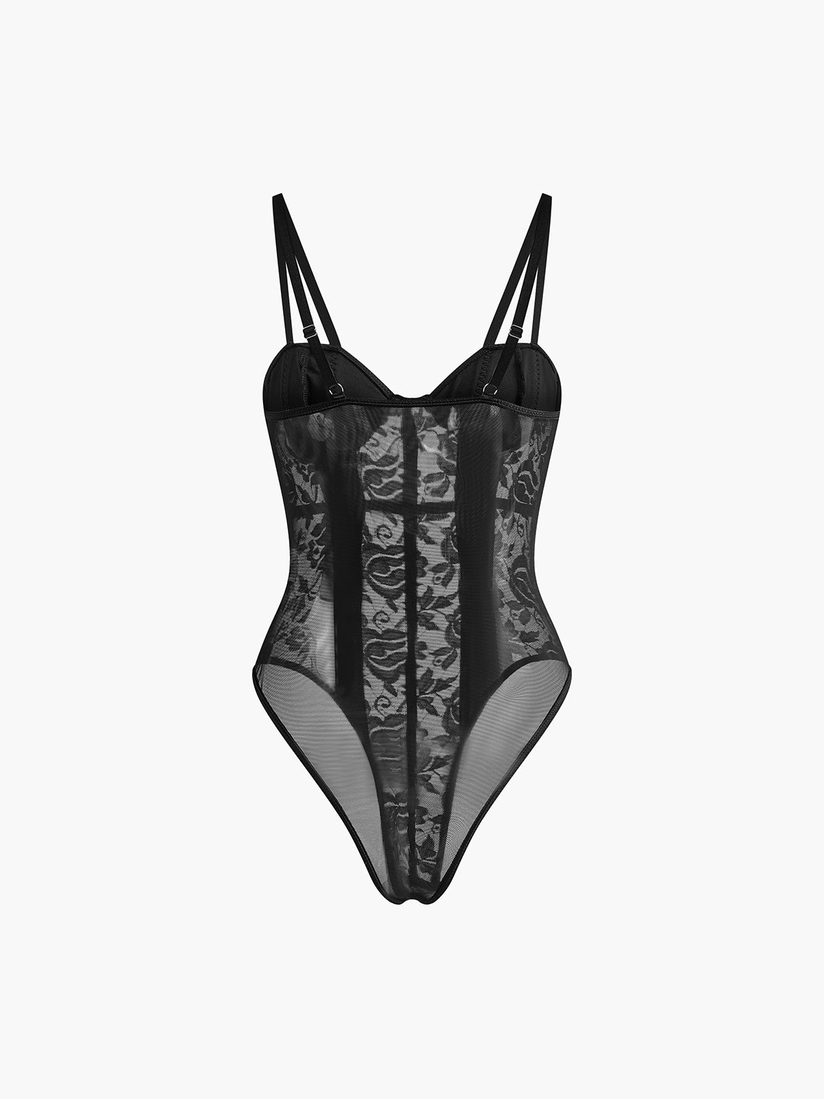 Plunora - Lace Sheer Sweetheart Corset Bodysuit