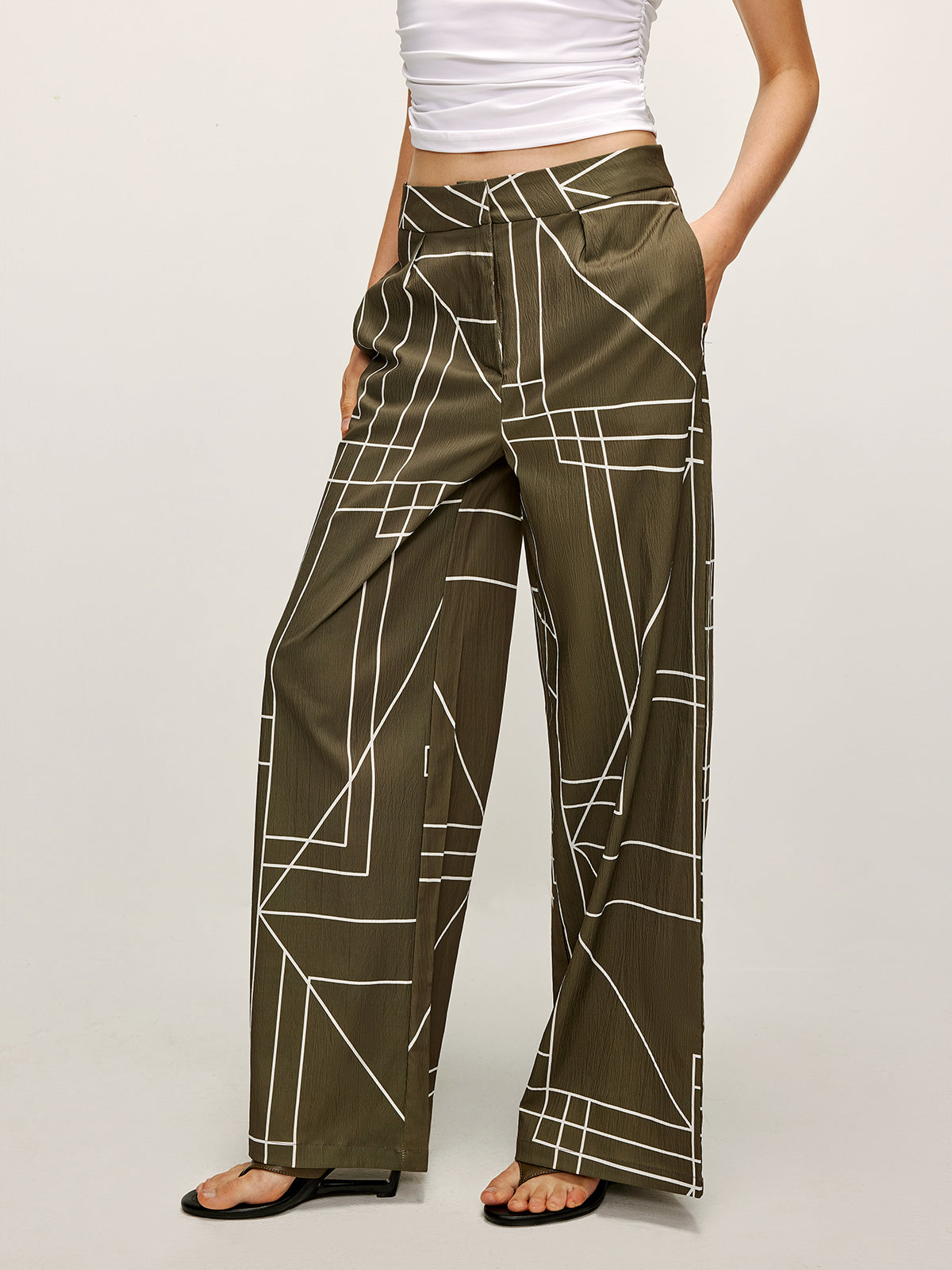 Plunora - Geprinte Wide-Leg Broek