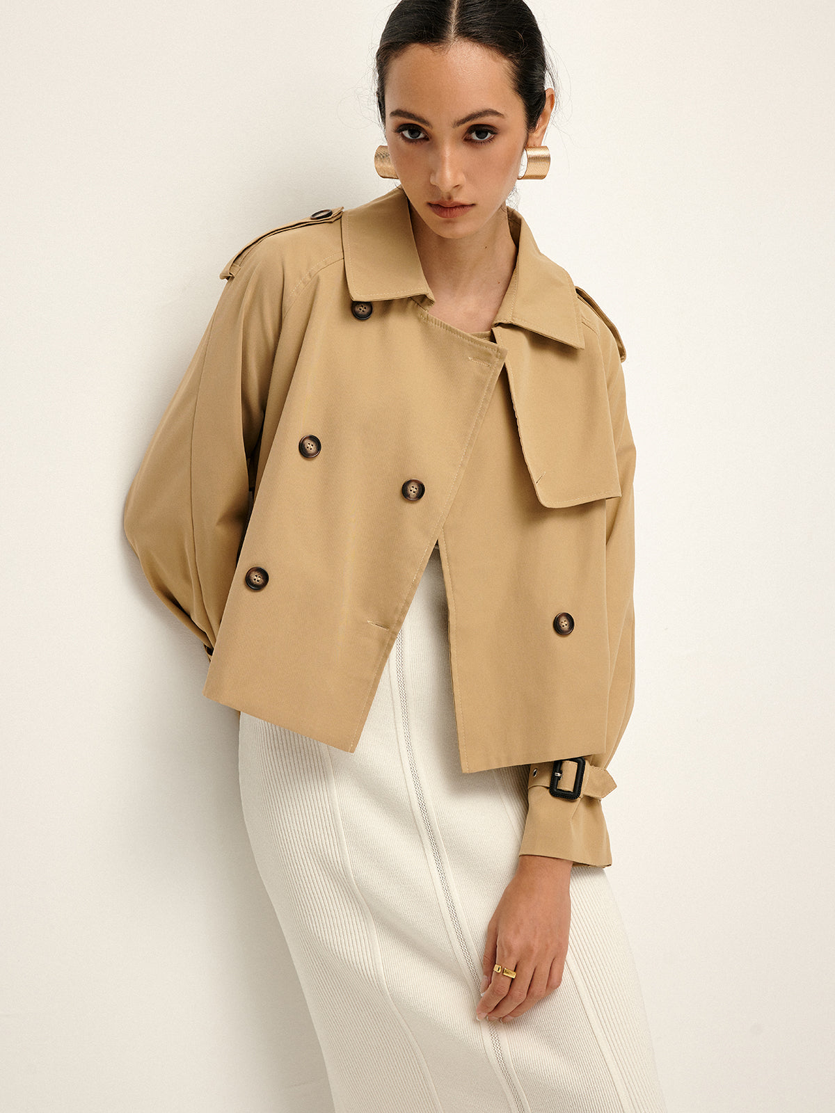 Plunora - Trenchcoat Met Revers En Knoopsluiting