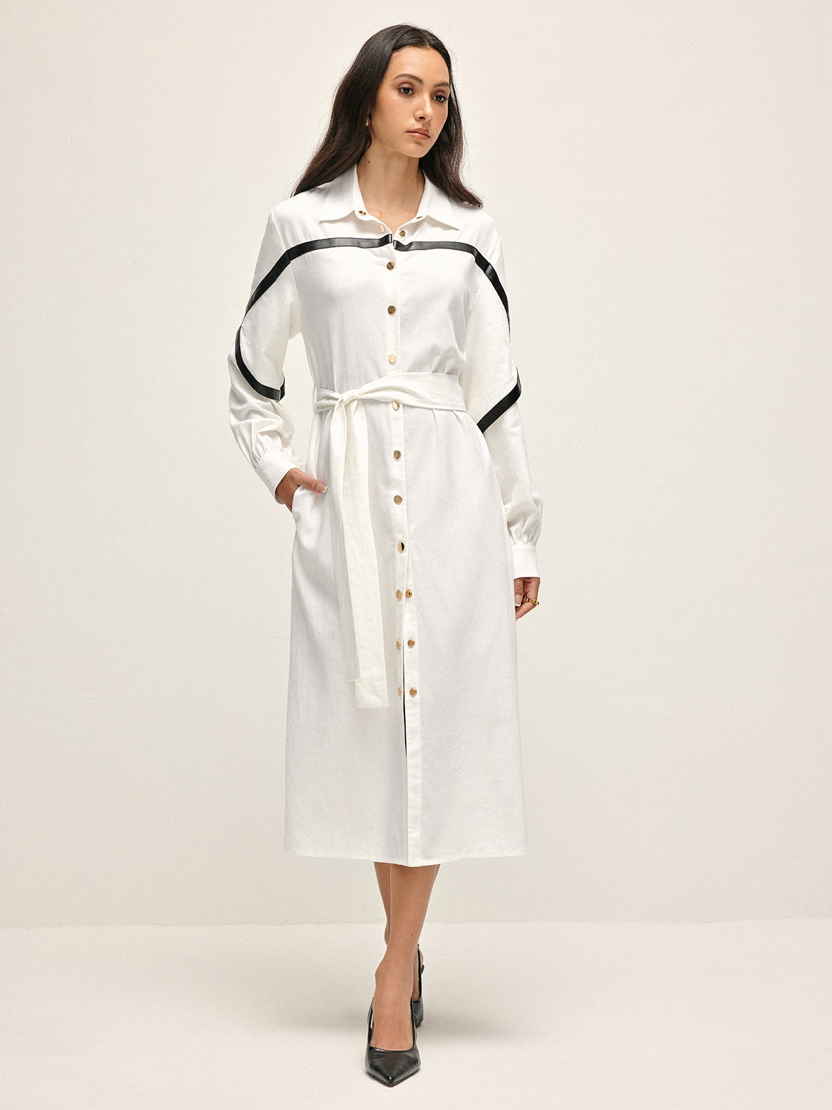 Plunora - Katoenen &amp; Linnen Trenchcoat Met Riem