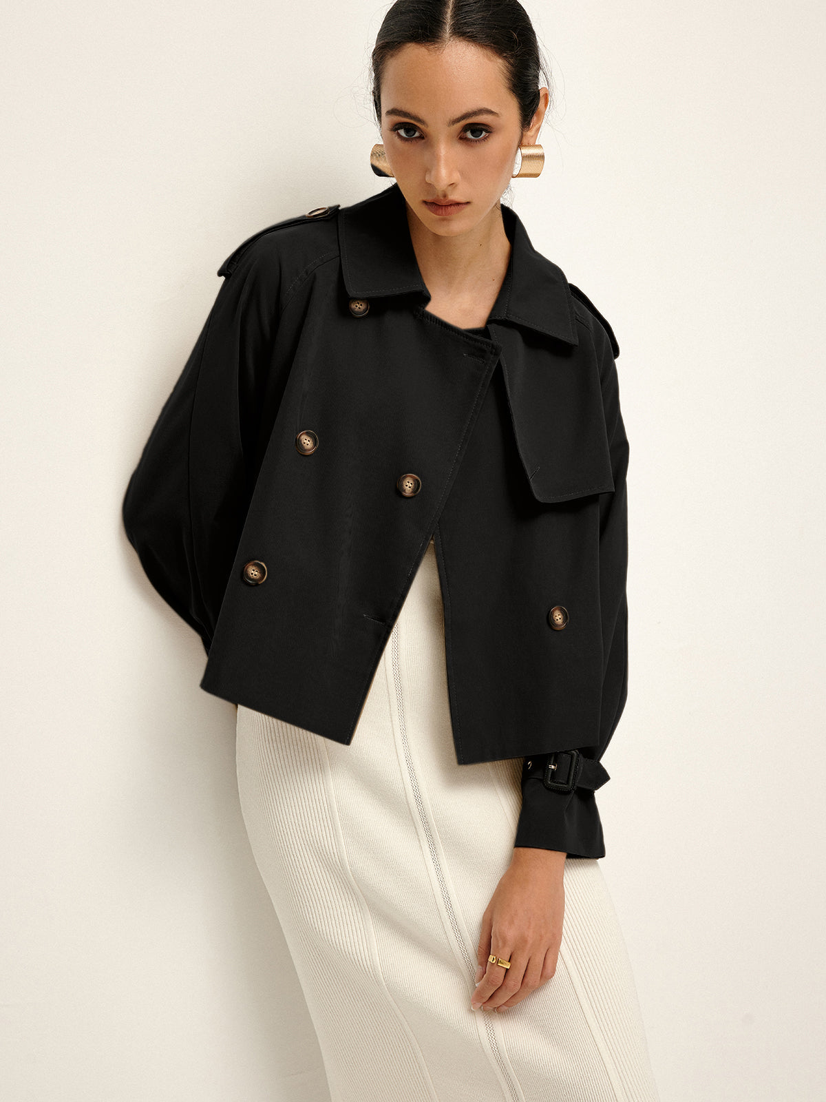 Plunora - Trenchcoat Met Revers En Knoopsluiting