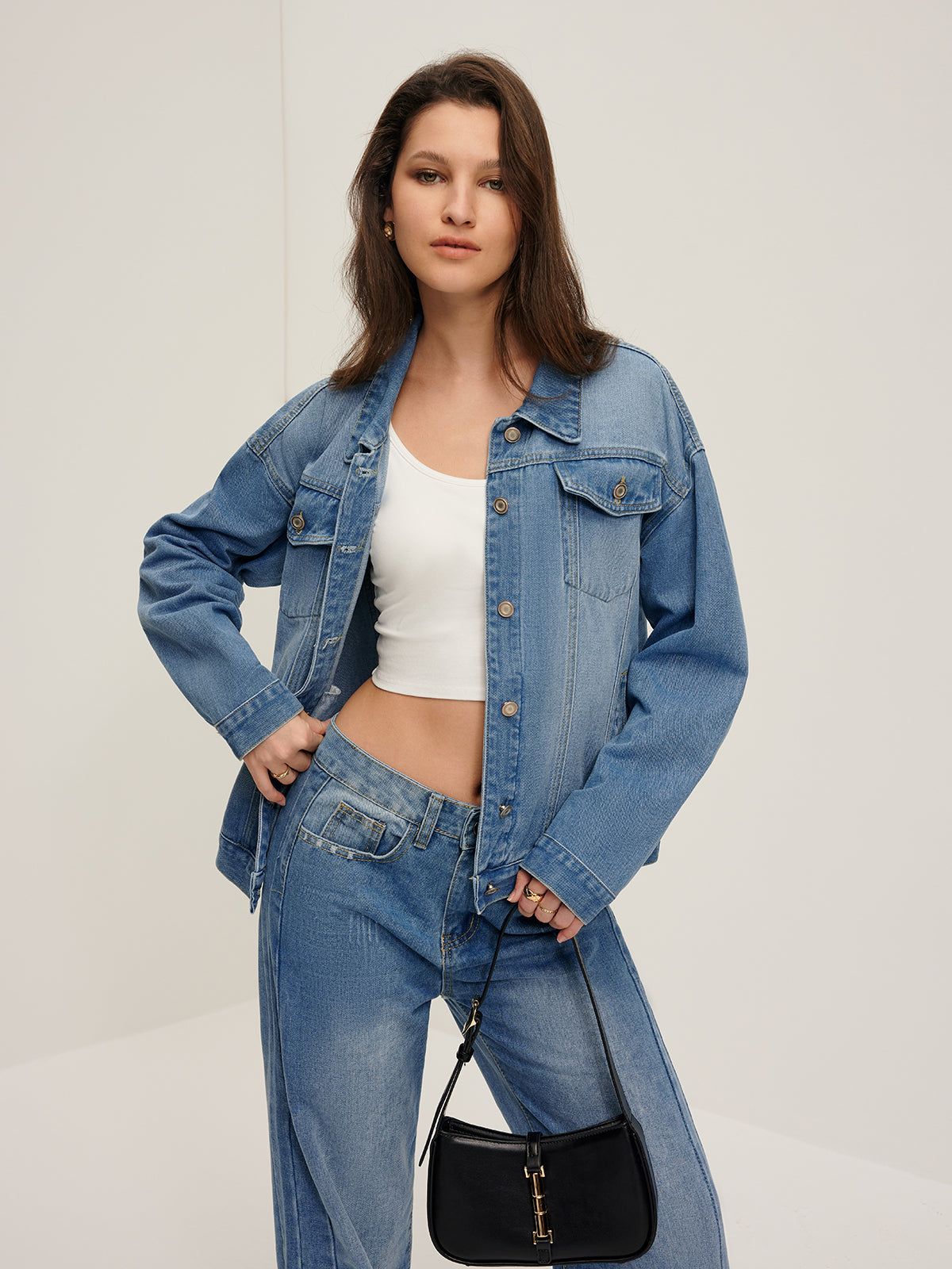 Plunora - Revers Zakken Denim Jacket