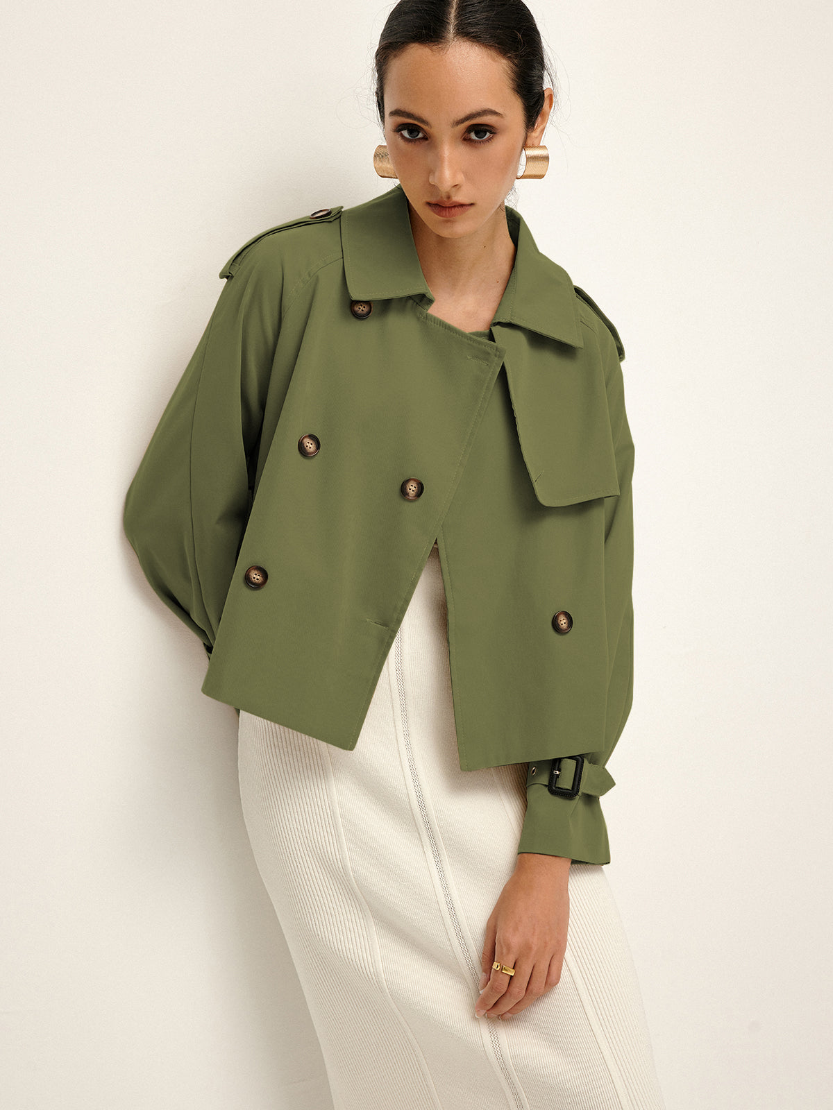 Plunora - Trenchcoat Met Revers En Knoopsluiting