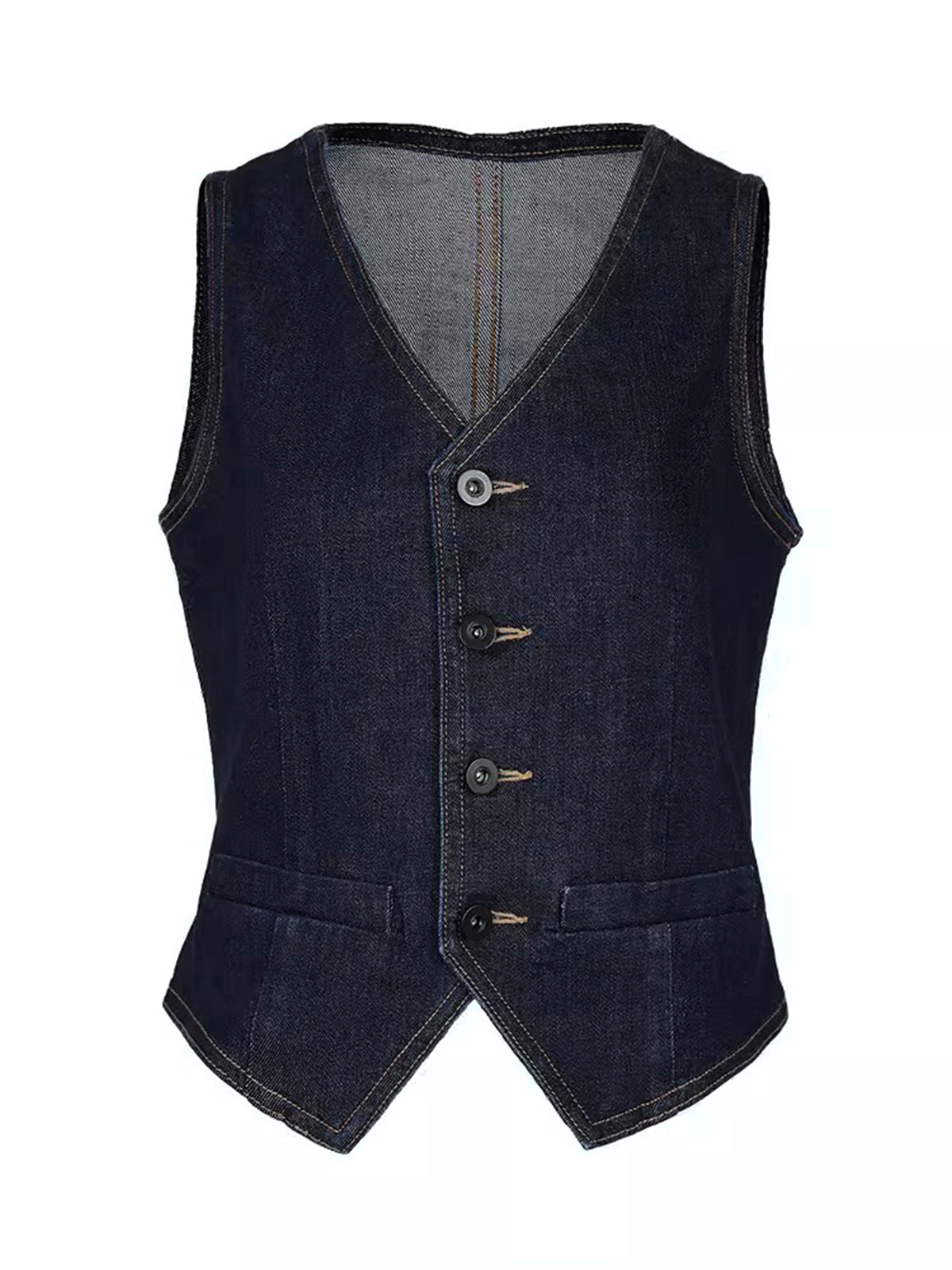 Plunora - Denim Vest Met Rugriem