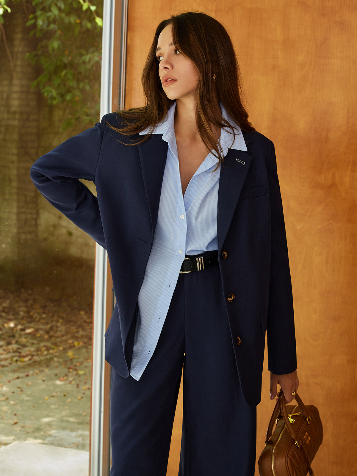 Plunora - Oversized Effen Blazer met Revers