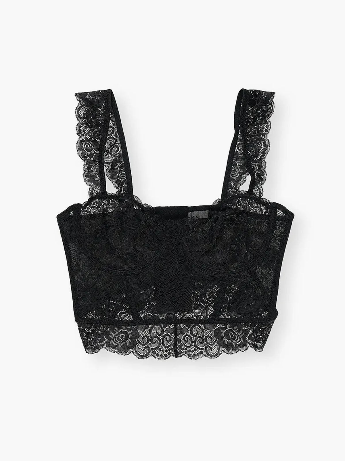 Plunora - Lace Piping Corset Top