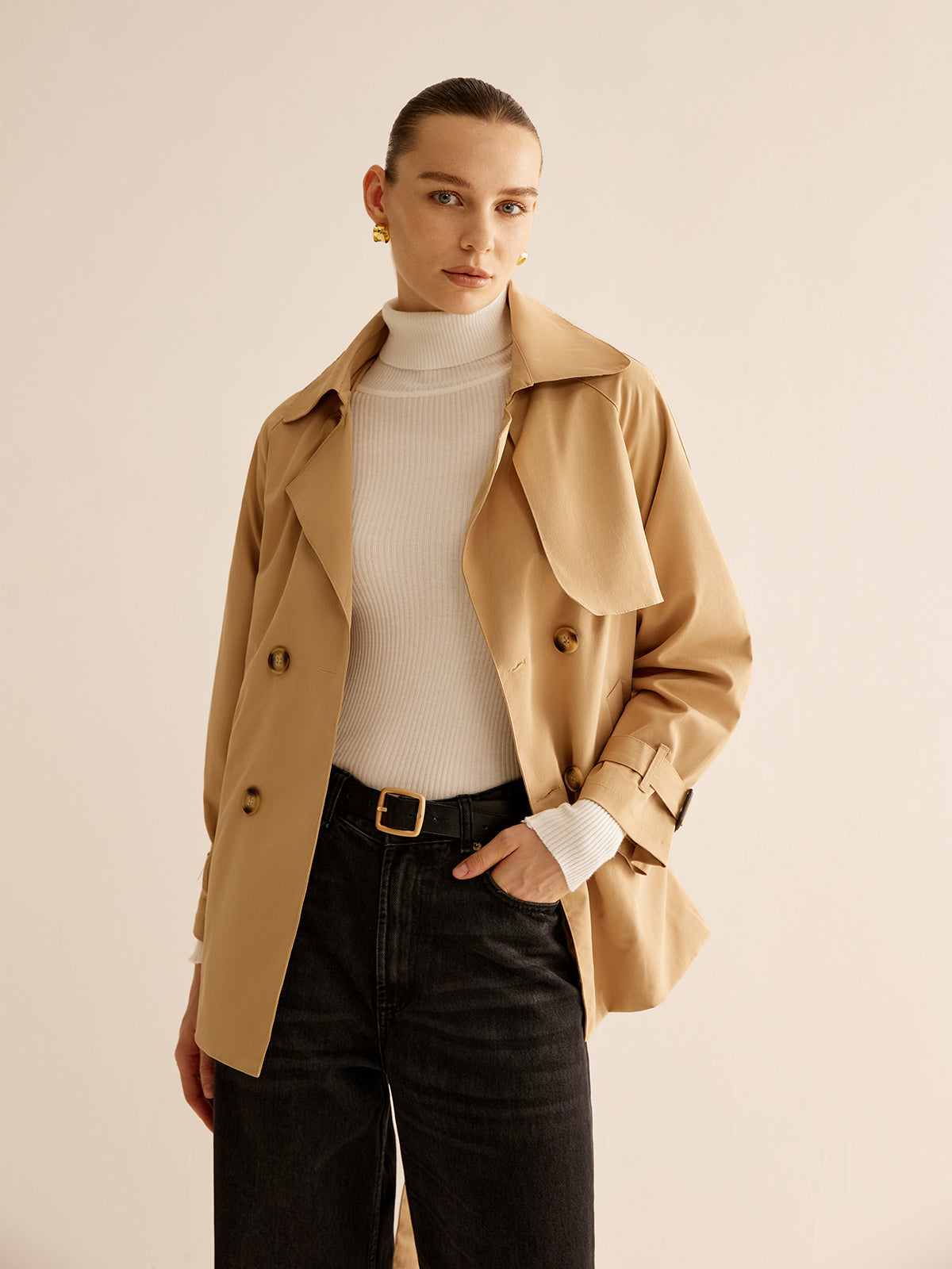 Plunora - Trenchcoat Met Riem En Gespsluiting