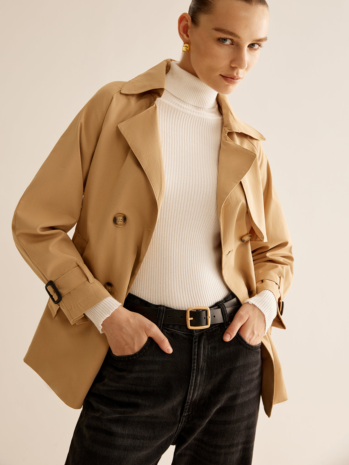 Plunora - Trenchcoat Met Riem En Gespsluiting