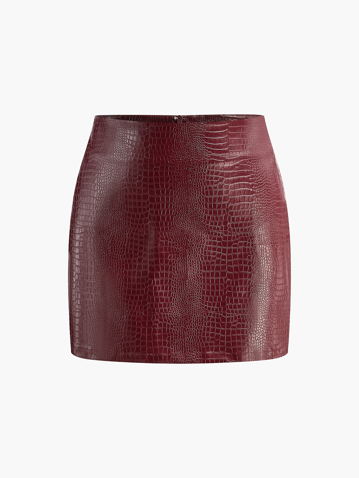 Plunora - Faux Leather Textured Mini Rok