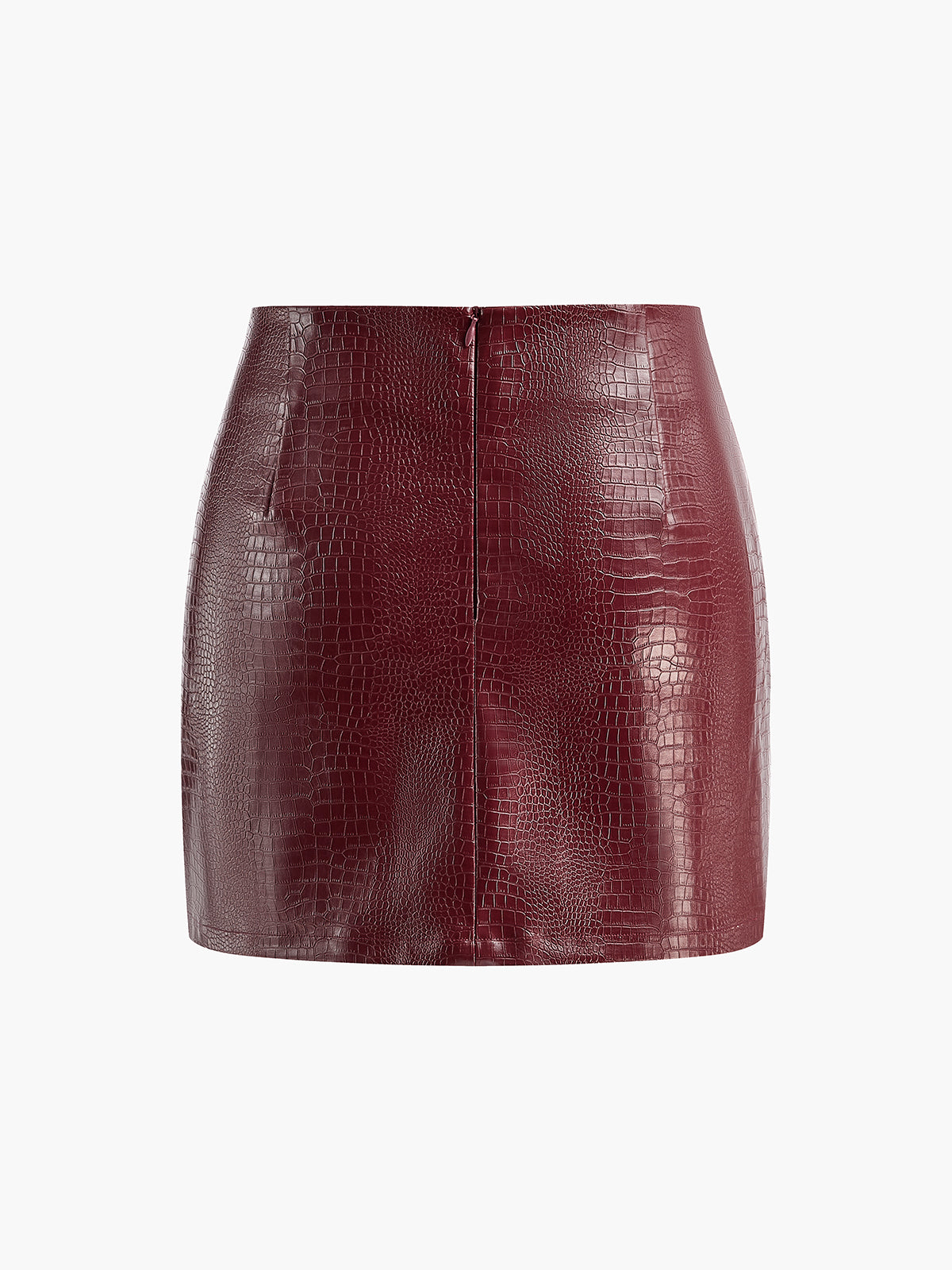 Plunora - Faux Leather Textured Mini Rok