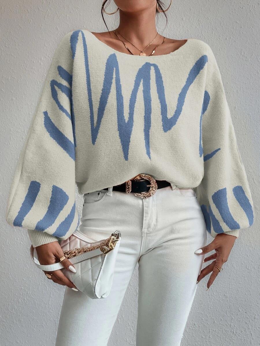 Nora - Witte oversized trui met pofmouwen