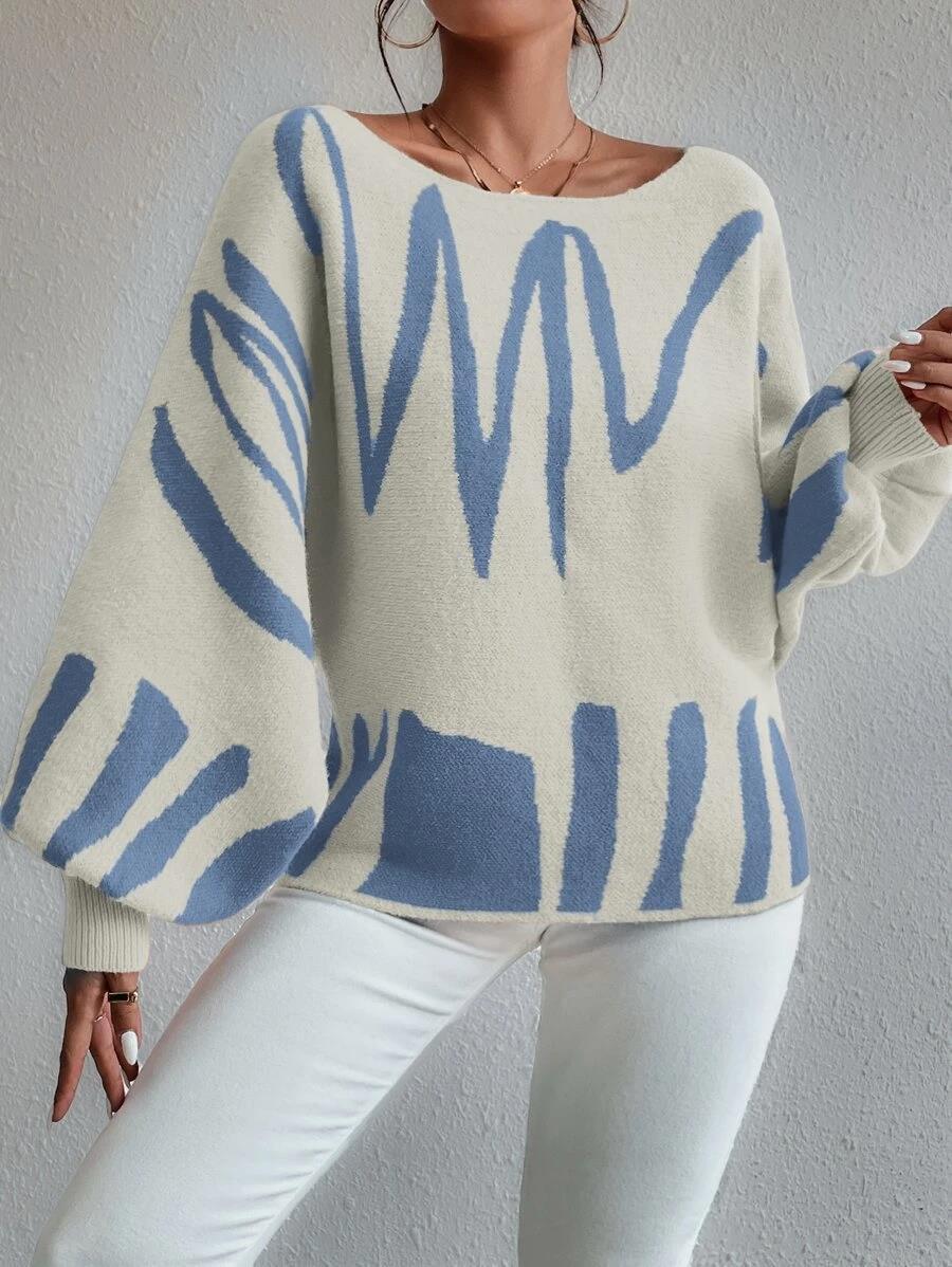 Nora - Witte oversized trui met pofmouwen