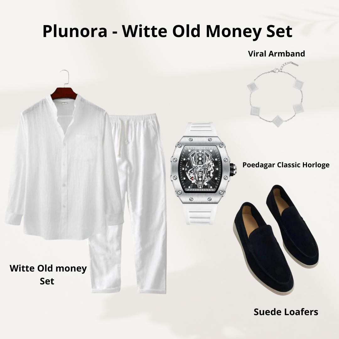 Plunora - Witte Old Money Linnen Set - Plunora